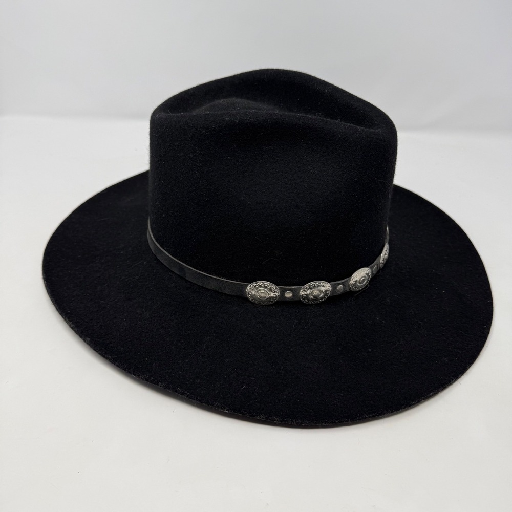 Stallion by Stetson XX Premium Wool Black Cowboy Hat Silver Concho Band Size 7